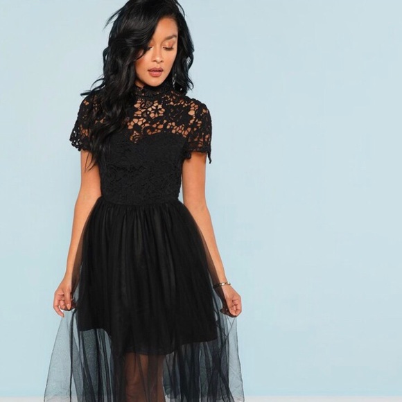 Shein Black tulle and lace dress - Picture 2 of 3